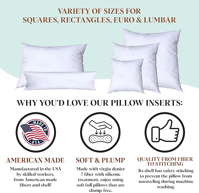 Pillowflex Synthetic Down Pillow Insert - 18x26 Down Alternative Pillow, Ultra Soft, Large Rectangle, Lumbar, Back, Sofa, Sleeping Pillow - 1 Decorative Pillow Form