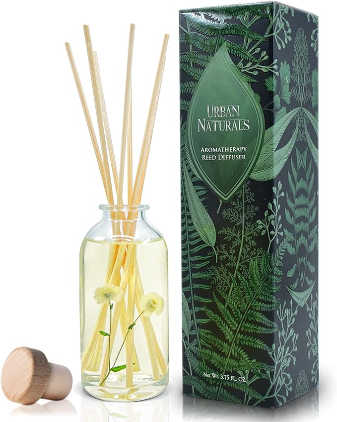Urban Naturals White Tea & Sage Reed Diffuser Set | Made with Essential Oils & Real Botanicals | Sparkling Bergamot, White Tea & Fresh Sage | Made in The USA