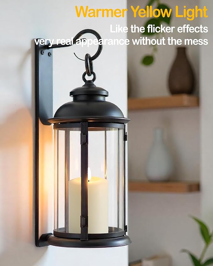 3"x4" Flickering Flameless Candles with Remote Timer, 3" Diameter Ivory Pillar, Real Wax, Set of 3 Large LED Battery Operated Candles for Home, Rustic and Farmhouse Decor (H 4")