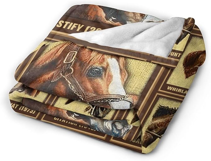 Tijuboni Racing Horses Throw Blanket Horse Gifts for Girls Boys Women Men Kids Adults Soft Flannel Fleece Blanket for Couch Sofa Bed Home Decor 40"x50"