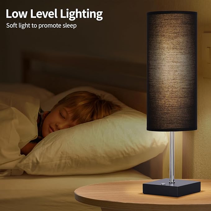 AVV Cordless Table Lamp, 5000mAh Battery Operated Lamp for Night Stand, 3 Modes Battery Powered Wireless Table Lamp, Touch Control Rechargeable Lamp for Bedroom, Living Room, 18 Inch Black