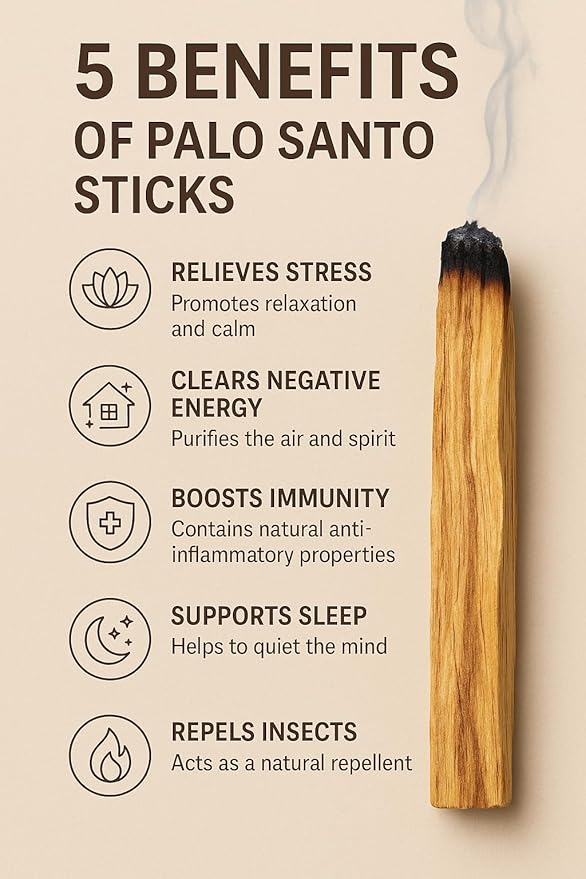Pachamama Essentials Palo Santo Incense Sticks, 10 Sticks (4.0 inches each, 0.08-0.10 kg, 100% Natural and Sustainable, Wild Harvested), for Purifying, Cleansing, Meditating