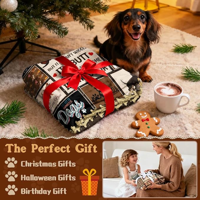 Dachshund Flannel Fleece Blanket Throw Couch Microfiber Soft Cozy Lightweight Luxury Bed Blanket 60"x50"for Teen