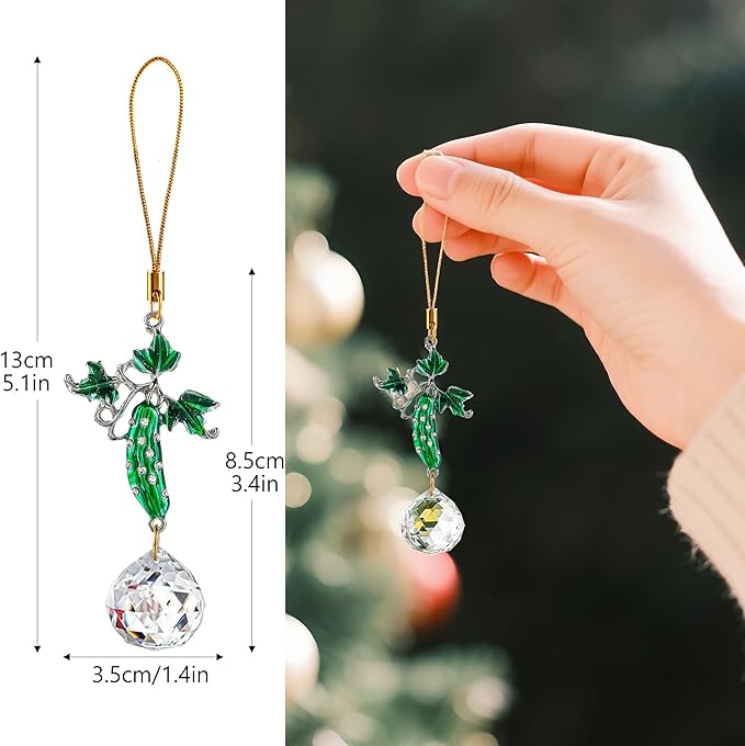 H&D HYALINE & DORA Christmas Pickle Ornament 6 Pcs Xmas Cucumber Ornaments Green Cucumber Christmas Tree Holiday Party Favors Decoration