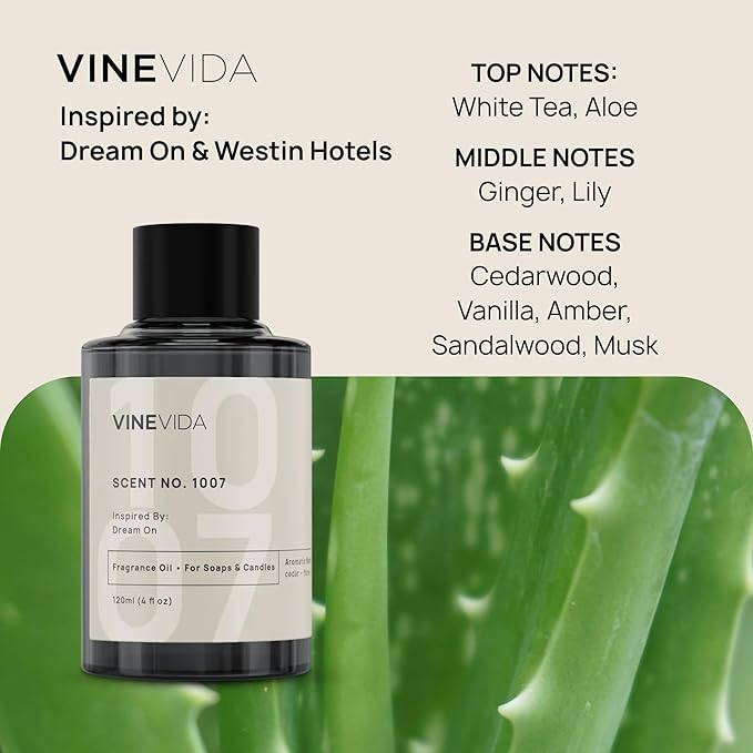 VINEVIDA Reed Diffuser for Home & Bathroom | Long-Lasting Scent Sticks Set | Oil Stick Diffuser | Bathroom Scent - Room Fragrance No. 1007 - Inspired by: Dream On & Westin Hotels