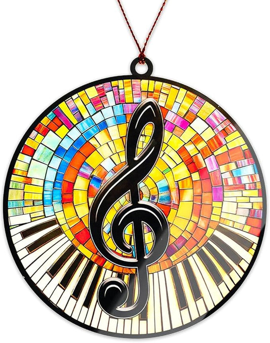 Music Teacher Gifts for Men Women, Suncatcher Christmas Ornaments 2025 for Christmas Decorations, Musician Gifts for Women Men Friends Teachers, Music Note Ornament Hanging Decor, Xmas Ornaments