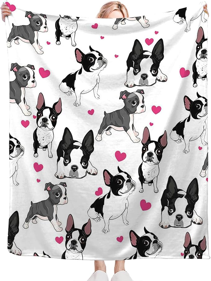 Tijuboni French Bulldog Throw Blanket Dog Gifts for Girls Boys Women Men Kids Adults Soft Flannel Fleece Blanket for Couch Sofa Bed Home Decor 50"x60"
