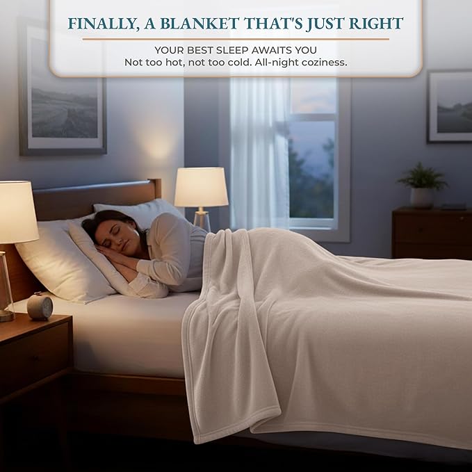 Casa Platino King Blanket – Beige Fleece Throw 108x90 for Bed or Couch – Lightweight and Breathable Flannel Blanket for All Seasons – Soft & Elegant