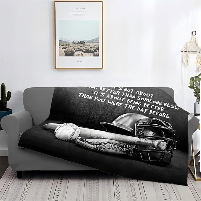 Tijuboni Baseball Sports Throw Blanket Baseball Gifts for Boys Girls Men Women Kids Adults Soft Flannel Fleece Blanket for Couch Sofa Bed Home Decor 40"x50"