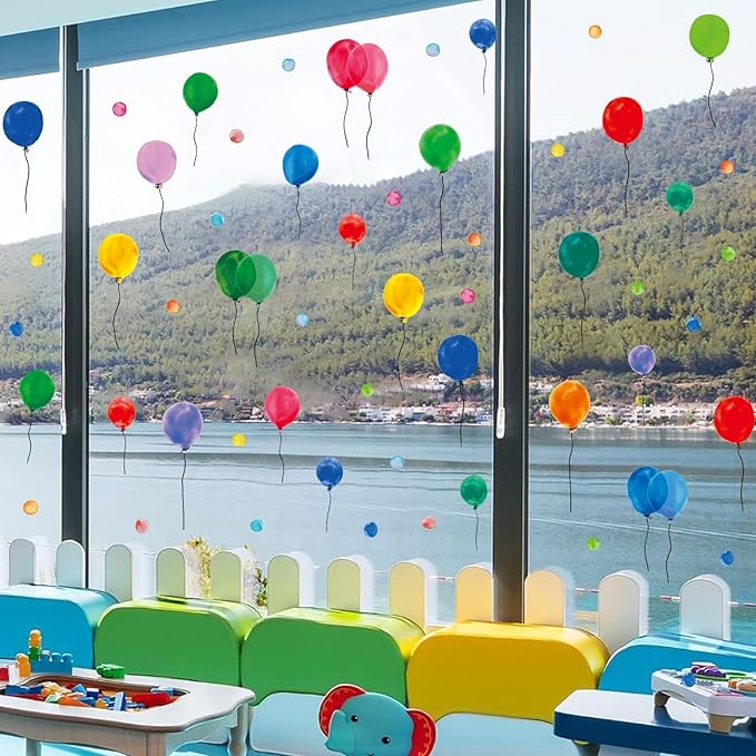 Top Polka Dot Wall Decals and Balloon Wall Decals Peel and Stick, Kids Room Decor for Nursery, Playroom, Bedroom, Removable Vinyl Wall Stickers for Girls and Boys Room