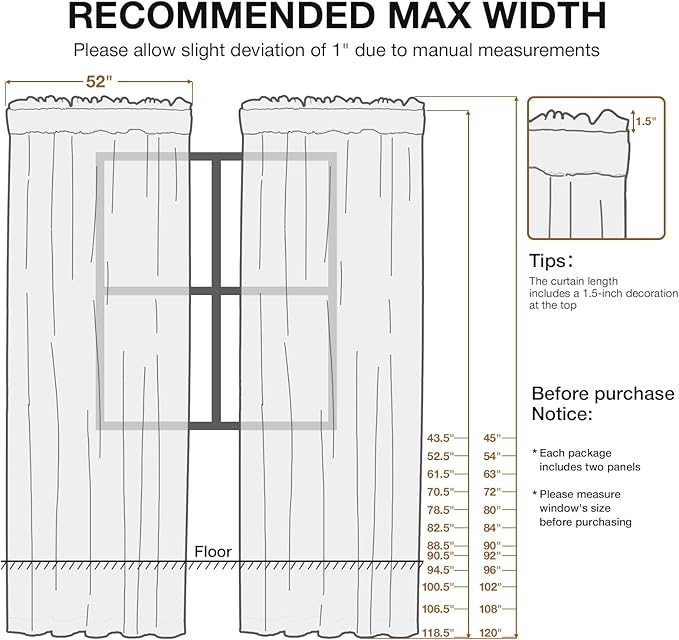 Anmao Non-See-Through Olive Green Privacy Semi Sheer Curtains for Living Room 63 Inch Length 2 Panels Set, Light Filtering That Let Light in Rod Pocket Window Drapes for Bedroom, 52W x 63L, Dark Green