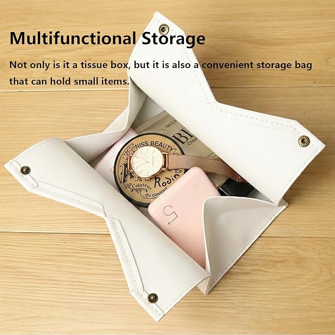 Black Floral Leather Tissue Box Cover Rectangle,Wildflower Toilet Paper Box Holder,Cottagecore Decorative Facial Paper Case for Farmhouse Living Room Bathroom Kitchen Office Desk,9.8x5.9x5.9