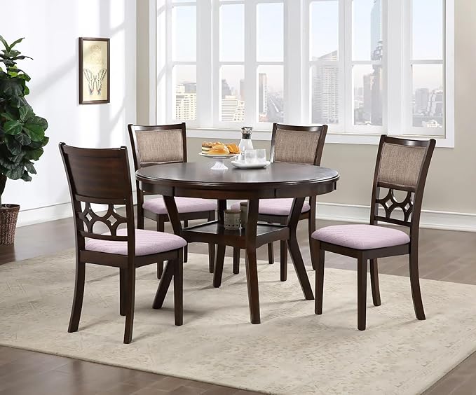 Fuloon Waterproof Seat Cushion Covers 4 PCS, Stretch Jacquard Chair Seat Covers Washable Dining Room Chair Slipcovers Removable Kitchen Cushion Protector (4, Waterproof-Pink)