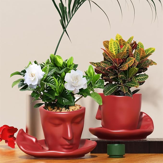 Abstract Face Flower Pot Candle Cup Silicone Mold Succulent Planter Vase Concrete Mold Plaster Epoxy Resin Cement Clay Mould