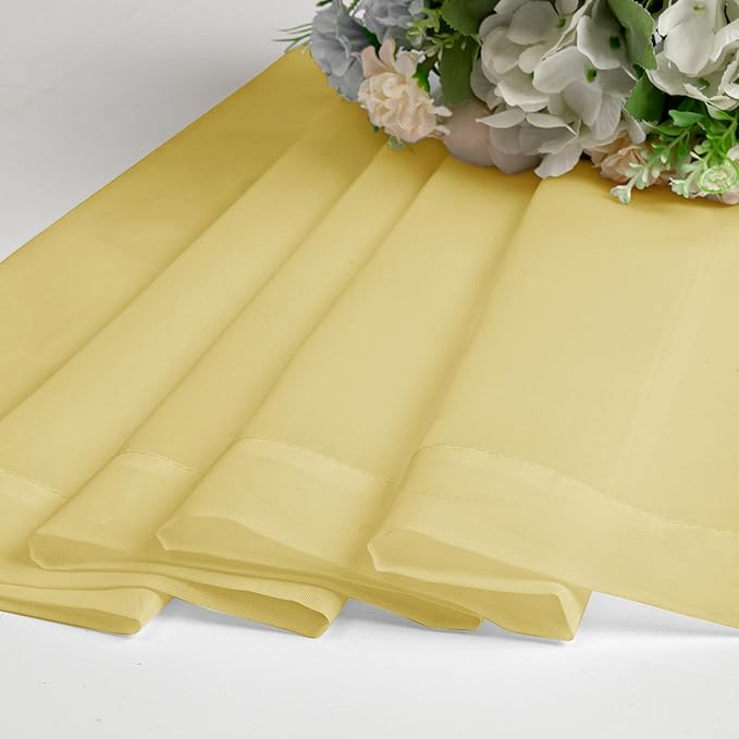 Lecloud Yellow Sheer Curtains 90 Inches Long 2 Panels, Gauzy Light Filtering Breathable Curtain, Solid Voile Home Decor Drapes with Dual Rod Pocket for Living Room Bedroom, Each 42" W x 90" L