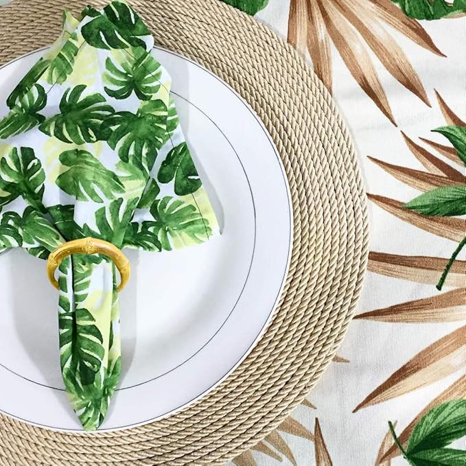 LogHog Wood Bamboo Napkin Rings Set of 8, Handmade Original Bamboo Circle Napkin Holder Rings Table Decorations for Wedding, Valentine's, Banquet, Christmas, Birthday, Thanksgiving