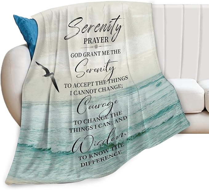 Tijuboni Serenity Prayer Bible Throw Blanket Christian Religious Gifts for Women Men Girls Boys Kids Adults Soft Flannel Fleece Blanket for Couch Sofa Bed Home Decor 40"x50"