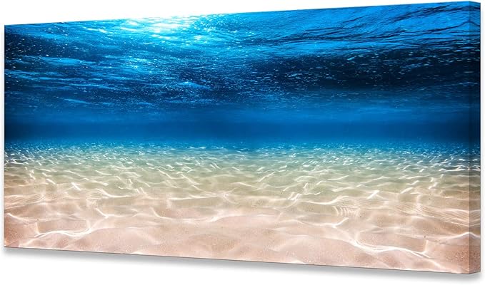 Cao Gen Decor Art-S05250 Print Artwork Blue Ocean Sea Wall Art Canvas Prints Picture Seaview Bottom View Beneath Surface Pictures Painting On Canvas Modern Seascape Home Office Decor Ready to hang