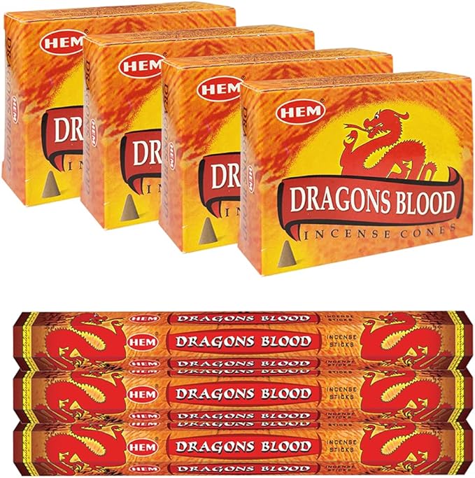 Dragon's Blood Incense Sticks and Cone Incense Holder Variety Pack Bundle insence insense insienso
