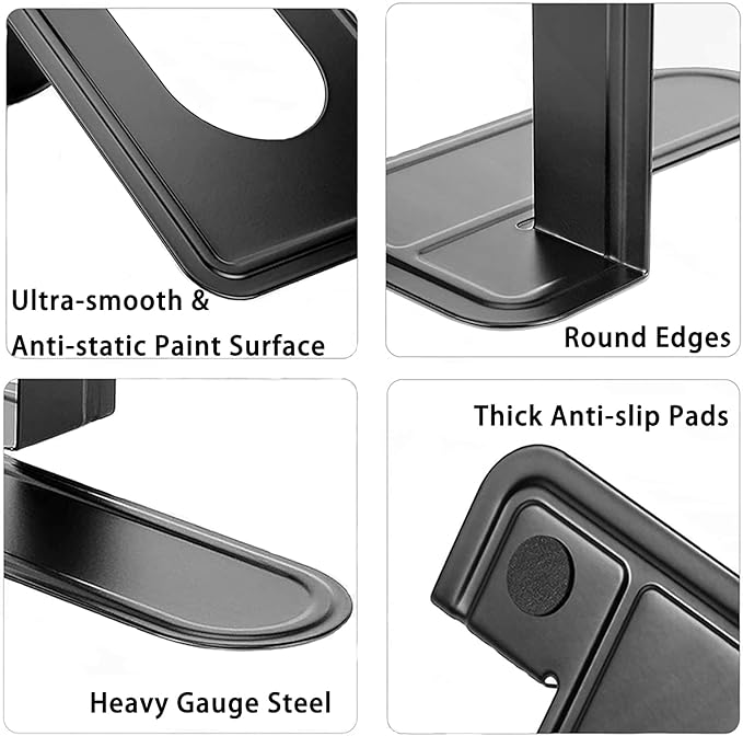Book Ends, Heavy Duty Bookends to Hold Books, Metal Bookends for Home Office Decorative, Book Ends for Heavy Books/Movies/CD, Black 6.5 x 5 x 5.7 INES, 7 Pairs/ 14 Pieces