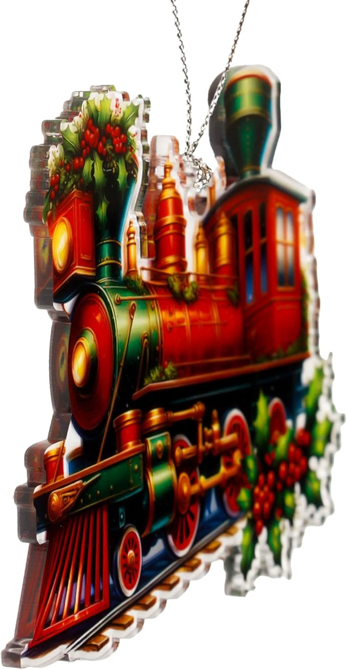 Christmas Ornaments 2025, Train Ornaments for Christmas Tree, Funny Christmas Ornaments, Vintage Classic Holiday Locomotive Decoration, Festive Train Collectible Keepsake for Home and Gifts