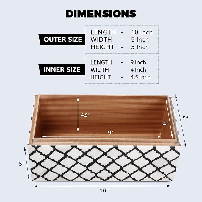 Handicrafts Home Decorative Organizer Box 10x5 – Large Keepsake Box with Lid, Modern Decorative Storage Box, Bohemian Coffee Table Décor, Jewelry & Memory Box, Decorative Accent Box for Home Décor