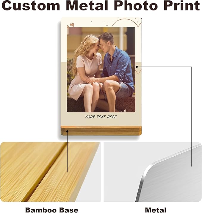 Custom Style Custom Couple Picture frames Metal Photo Prints,Customize Your own Picture Frame,Personalized Metal Picture Gift for Family and Lovers