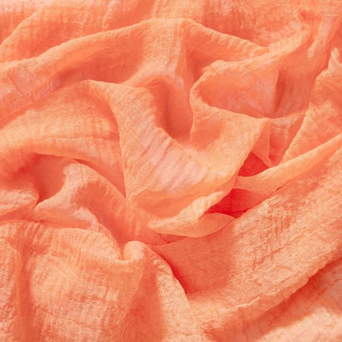 Socomi Peach Orange Valentine's Day Gauze Cheesecloth Table Runner 120 Inch Rustic Boho Cheese Cloth Runner for Wedding Party Baby Bridal Shower Centerpiece Decoration Holiday Home Decorations