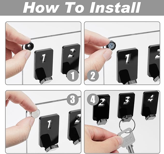 Acrylic Key Board with 18 No. Hooks Wall Mount Key Rack Holder Hanger Storage Collection for School, Garage, Car Dealer, Office, Hotel, Real Estate(Transparent)