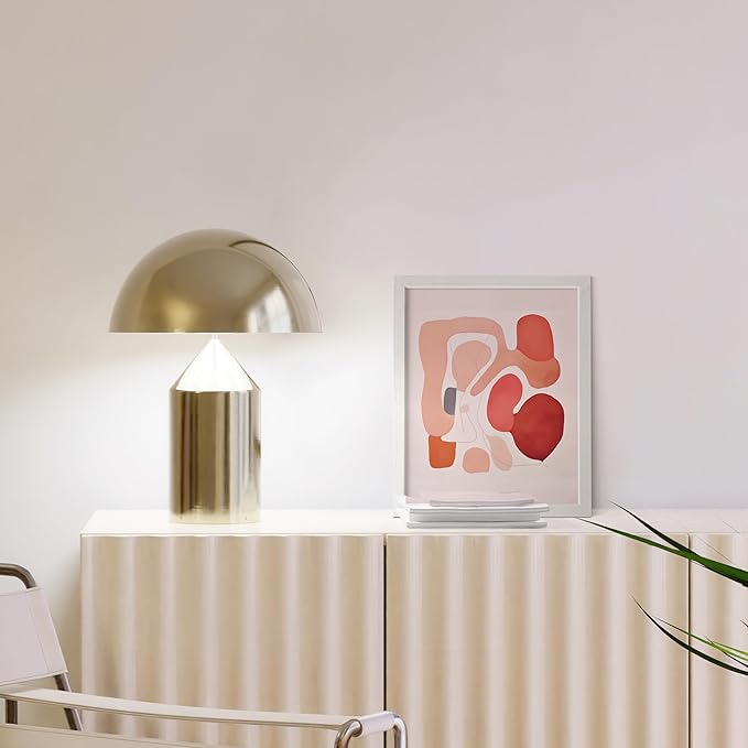 HAUS AND HUES Pink Abstract Shapes Art Print with White Oak Frame 8x10