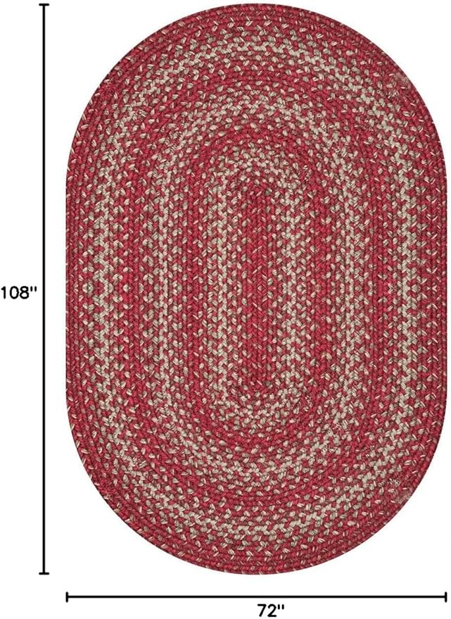 Homespice Apple Pie Oval Area Rugs 6x9' - Premium Jute Oval Braided Rug for Country Decor