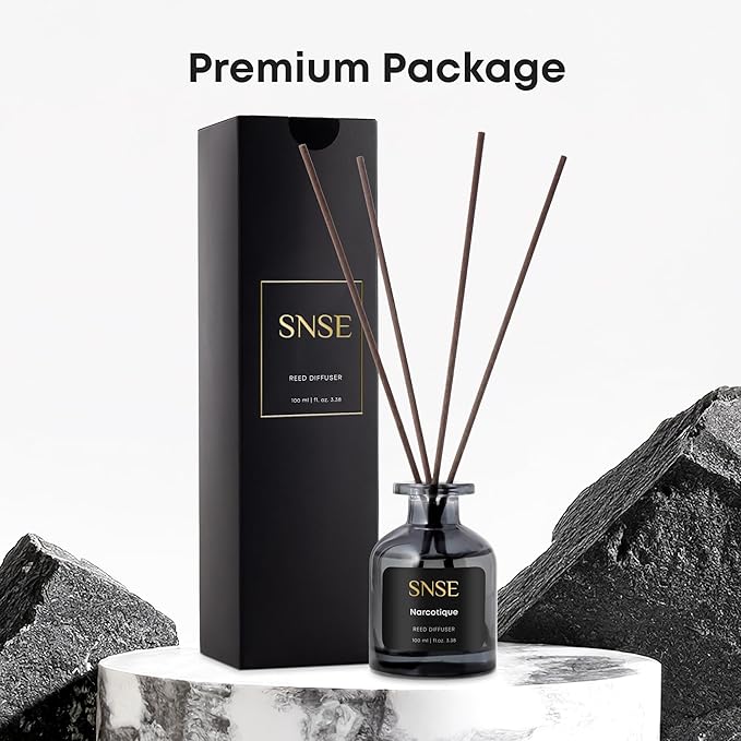 SNSE Narcotique Perfumed Reed Diffuser Set - Premium Reed Diffusers for Home with Diffuser Reeds, Luxurious Gift Aroma, Sophisticated Scent, Ideal for Relaxation, Elegant Home Fragrance