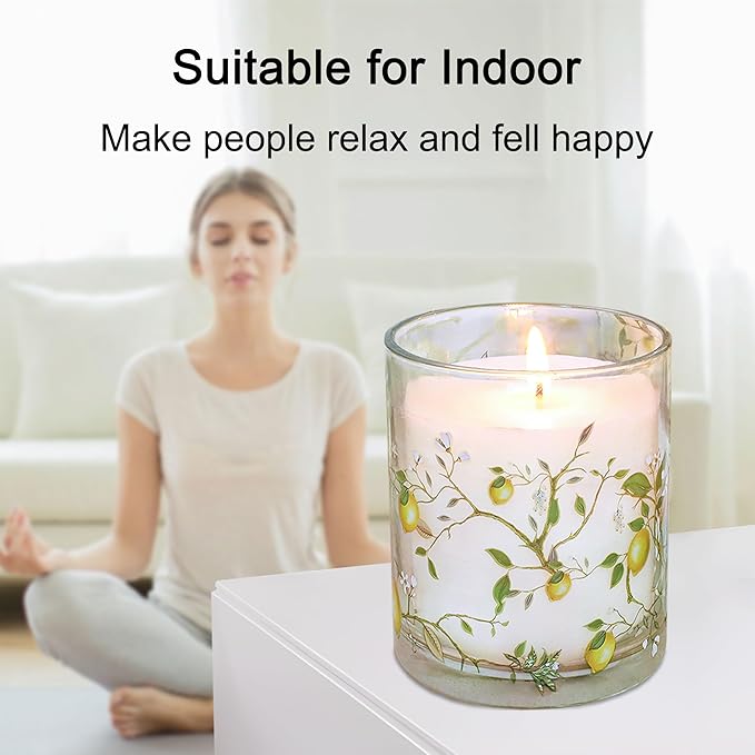 3 Pack Scented Candles Lemon Fragrance Soy Wax Glass Jar Candle Long Burn Time Birthday Candle Gift Set Stress Relief Aromatherapy Candles for Home Scented Christmas House Warming Decoration