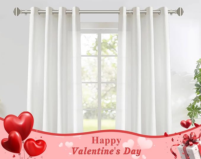 Adjustable Curtain Rods for Windows 48 to 84, USFOOK 7/8 inch Splicing Antique Silver Curtain Rod Set of 2, Decorative Drapery Poles for Bedroom, Living Room, Square End