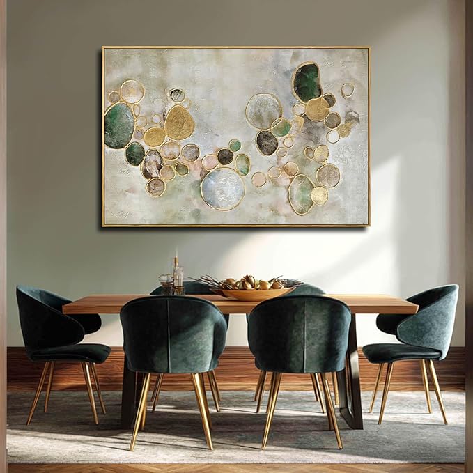 YJYart Gold Line Home Wall Decor Abstract Wall Art Neutral Canvas Artwork 32"x48" Decorations for Bedroom Large Paintings for Living Room