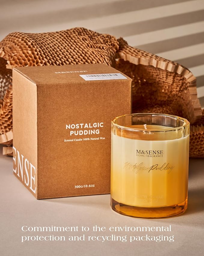 M&SENSE Spring Bergamot Cactus Scented Candle, 10.6oz Natural Soy Wax Non Toxic 60-Hour Slow Burning Highly Scented Candle for Home Decor & Housewarming Gifts