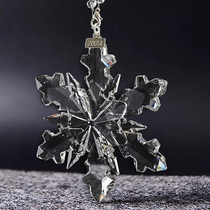 XIANGBAN 2025 Edition Snowflake Ornaments Crystal Christmas Ornaments Home Gifts (2025-Clear)