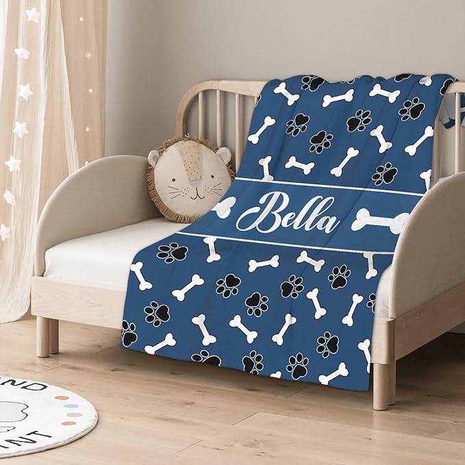 Custom Dog Blankets with Pictures Custom Name Blanket for Pets Customized Pet Photo Blanket Pet Lover Gifts,The Lightweight Blanket All-Season 80"x60"for Adult