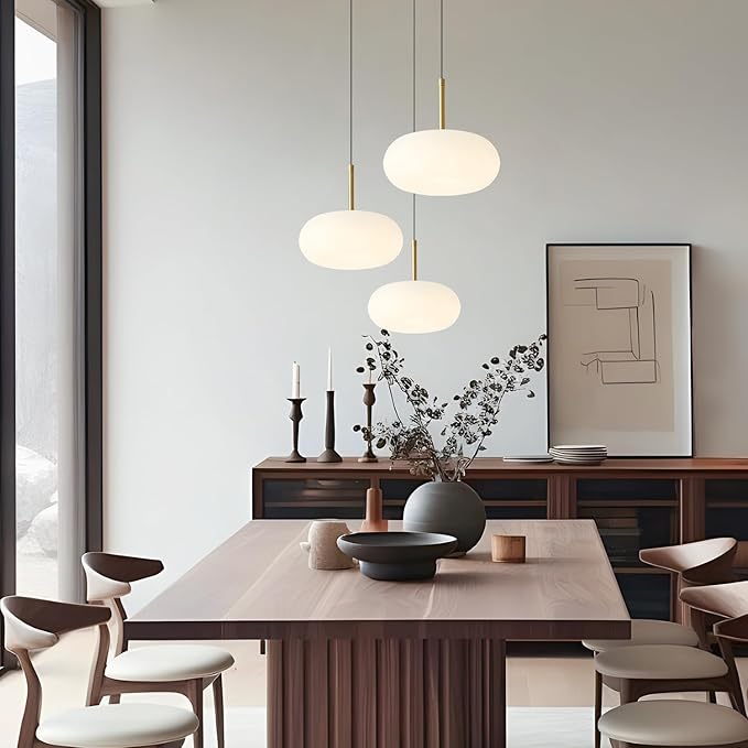Gold Globe Pendant Light Fixture Vintage Hanging Light Fixtures Modern Pendant Lights Kitchen Island Set of 2 Farmhouse Dimmable LED Pendant Light with Remote Control MPL02-20G-2 (2 Pack)