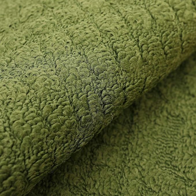 COSY HOMEER 32X20 Inch Anti Fatigue Kitchen Rug Mats are Made of 100% Polypropylene Half Round Rug Cushion Specialized in Anti Slippery and Machine Washable Green (3 pcs)