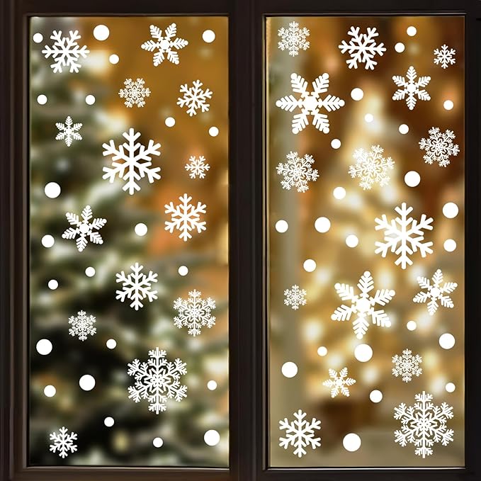 Merry Christmas Wall Decal Snowflake Decorations Stickers,Window Clings Decorations Indoor,Snowflake Wall Decals,Suitable for Children