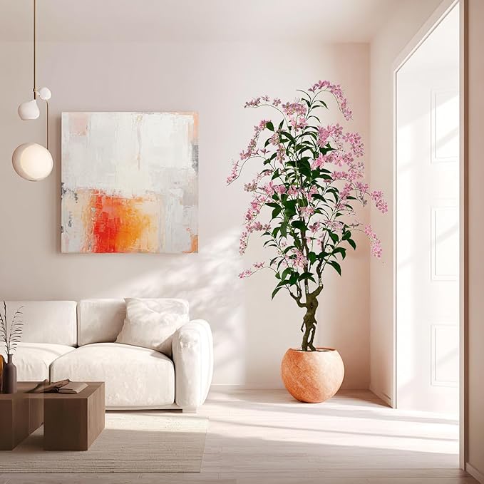Artificial Tree Faux Jasmine Tree 7ft Tall Fake Jasmine Plant in Pot Fake Silk Tree Faux Plants Indoor