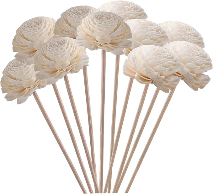 10PCS Diffuser Sticks, 2 Inch Chrysanthemum Flower Diffuser Reeds Sticks Aroma Fragrance for Home Office Bathroom Decor