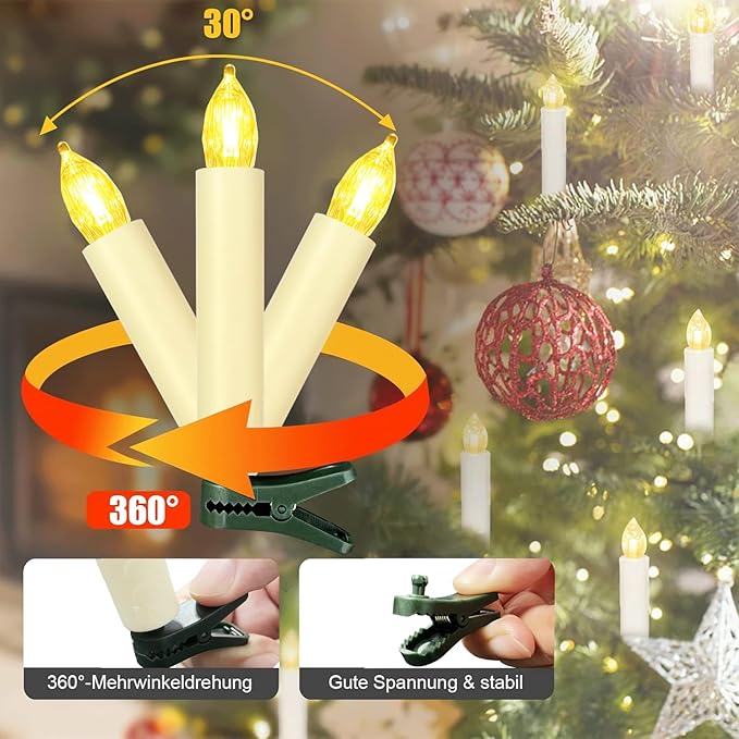 40PCS LED Flameless Candles Battery Operated Christmas Tree Candles with Remote, Button Cell Battery, Timer, Dimmer Battery Candle Flickering Warm Light Window Candle Christmas Home Decor