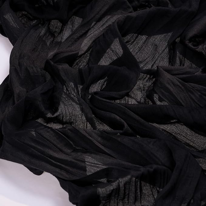 Socomi 10pcs Black Cheesecloth Table Runner Boho Rustic Gauze Valentine's Day 120 inch 10FT Cheese Cloth Runner for Wedding Party Baby Shower Birthday Home Decor Holiday Decorations
