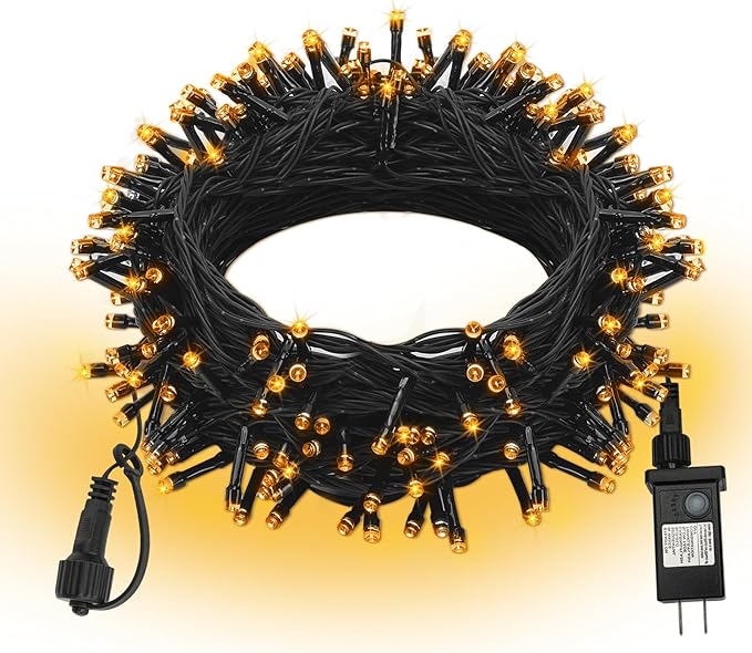 Halloween String Lights Plug in,33FT 100 LED String Lights with 8 Modes & Timer, Halloween Decorations for Party Carnival Supplies, Outdoor Indoor Yard Garden Decor,Orange