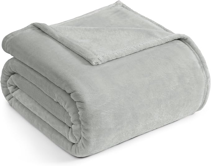Casa Platino Flannel Blanket – Queen Size 90x90 Fleece Throw for Bed, Sofa or Travel – Lightweight and Soft All Season Blanket – Mineral