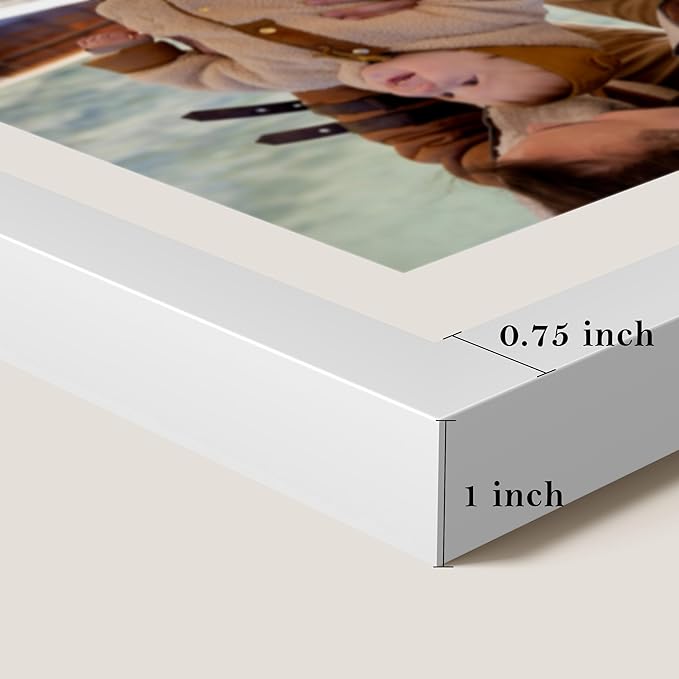 eletecpro 12x12 Floating Picture Frames Set of 2, Clear Double Glass Picture Frames for Wall Mount, Display Multi-size Photos and Artworks up to 12x12 Inches, Home Decor, White