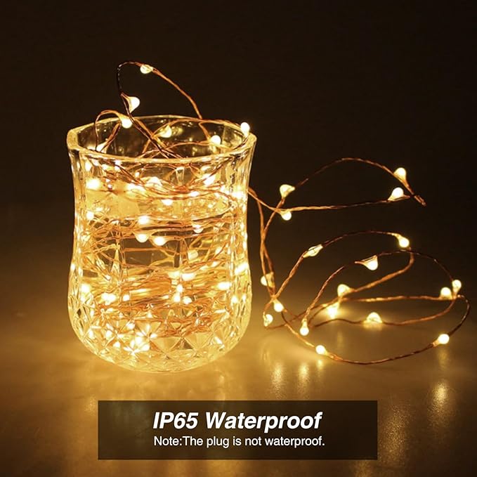 Fairy Lights Plug in,99ft 300 LEDs Christmas Lights Indoor Outdoor Warm White Copper Wire,Long Led Fairy String Lights for Bedroom Party Wedding Patio Yard Christmas Tree Decoration