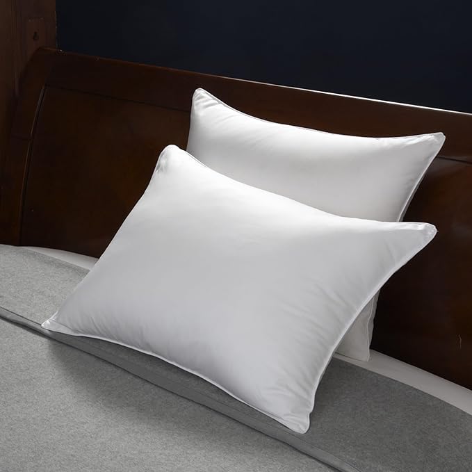Cuddledown Dreamstead 800 Fill Power Pillow | European White Down | 100% Cotton Shell, Sateen Weave | Hypoallergenic | Handcrafted | Oeko-TEX & RDS Certified | 20" x 36" | King | Soft